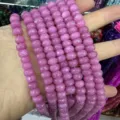 Faceted pink natural stone abacus beads for DIY jewelry making and handmade accessories - 5*8mm (Approx. 70 Pcs/Strand) / Purple Pink (23)