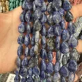 Perles en pierre naturelle bleue en forme de larme pour bijoux de bracelet et collier DIY - 8x10mm (env. 39 pièces/brin) / Sodalite Bleue