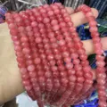 Faceted natural red stone abacus beads strands for DIY jewelry making and crafts - 5*8mm (Approx. 70 Pcs/Strand) / Rose Pink (15)