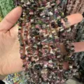 Cuentas de piedra natural triturada multicolor de 3x5mm para hacer pulseras y collares DIY - 3*5mm (Aprox. 80cm Tira) / Turmalina