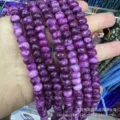 Faceted purple natural stone abacus beads 5x8mm for DIY jewelry making - Approx. 70 Pcs/Strand / Deep Purple (27)