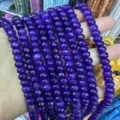 Natural deep purple 5x8mm faceted rondelle abacus stone beads for DIY jewelry making - Approx. 70 Pcs/Strand / Purple (24)