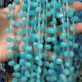 Cuentas de piedra natural en forma de lágrima facetada azul claro. - 6x9mm (Aprox. 32 Piezas/Tira) / Azul Amazonita