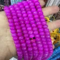 Premium faceted magenta 5x8mm natural stone rondelle beads for DIY jewelry making projects - Approx. 70 Pcs/Strand / Magenta (25)