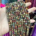 6mm natural multi-color stone cube faceted loose beads for DIY jewelry craft making - 6mm (Approx 65 Pieces/Pack) / Picasso Stone