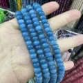 Strand of natural blue 5x8mm faceted abacus stone wheel beads for DIY jewelry making crafts - Approx. 70 Pcs/Strand / Bright Blue (54)