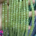6mm natural light green stone faceted square sugar beads for DIY jewelry making - 6mm (Approx 65 Pieces/Strand) / Green Grape