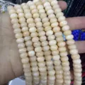 Faceted natural stone abacus beads in pale yellow, 5x8mm size for DIY jewelry making. - Approx. 70 Pcs/Strand / Pale Yellow (16)