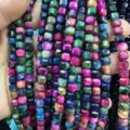 High-quality 6mm colorful natural stone faceted square beads for DIY jewelry making accessories - 6mm (Approx 65 Pieces/Strand) / Multicolor Tiger's Eye