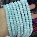 Strand of light blue 5x8mm natural stone faceted abacus beads for DIY jewelry making - 5*8mm (Approx. 70 Pcs/Strand) / Light Blue (19)
