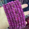 Vibrant magenta 5x8mm faceted natural stone abacus beads wheel beads for DIY jewelry crafts - 5*8mm (Approx. 70 Pcs/Strand) / Dark Rose Red (20)