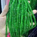 Natural 6mm green faceted square stone beads for DIY jewelry making and bracelet design - 6mm (Approx 65 Pieces/Strand) / Malaysian Jade