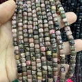 Natural 6mm faceted rhodonite stone square beads for DIY jewelry making and crafts - 6mm (Approx 65 Pieces/Pack) / Rhodonite