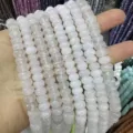 5x8mm white faceted natural stone rondelle beads for DIY jewelry making accessories - Abacus Bead Style (35) / 5*8mm (Approx. 70 Pcs/Strand) / White