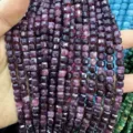 Dark purple faceted crystal cube stone beads 6mm for DIY jewelry strand making - 6mm (Approx 65 Pieces/Pack) / Deep purple