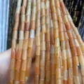 Premium natural honey orange agate 4x7mm cylinder beads for DIY jewelry making projects - 4*7mm (About 38cm Per Strand) / Red Aventurine