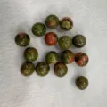 Natural unakite stone round loose beads for DIY jewelry making - 6mm (No Hole) / Unakite
