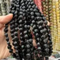 Perles en pierre naturelle noire à facettes pour la fabrication de bracelets et colliers DIY - Agate noire