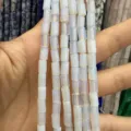 Translucent 4x7mm opalescent white agate cylinder beads for DIY jewelry making strands - 4*7mm (About 38cm Per Strand) / Opalite