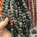 Perles de pépite d'agate mousse verte naturelle pour la fabrication de bijoux DIY - Agate de l'Inde