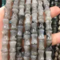 Natural 8x12mm grey stone bamboo joint beads for DIY jewelry making accessories - 8*12mm (Approx. 32 Pieces/Strand) / Labradorite