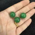 Natural green stone round beads variant for DIY jewelry making and semi-finished accessories - 6mm (No Hole) / Malay Jade