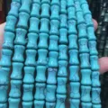 8x12mm turquoise blue bamboo-shaped stone beads strands for DIY jewelry making and crafting - 8*12mm (Approx. 32 Pieces/Strand) / Turquoise