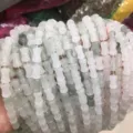 Light green natural stone bamboo-shaped beads 8x12mm for DIY handmade jewelry crafting - 8*12mm (Approx. 32 Pieces/Strand) / Tianshan Green