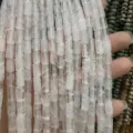Premium transparent 4x7mm natural stone cylindrical tube beads for DIY bracelet and jewelry making - 4*7mm (About 38cm Per Strand) / White Crystal