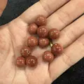 Round sparkly brown goldstone loose beads for DIY handmade jewelry crafts and accessories - 6mm (No Hole) / Gold Sandstone