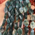 Perle in pietra agata muschiata naturale ovale irregolare per la creazione di gioielli - Agata Indiana