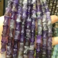 Natural dream purple amethyst bamboo joint stone beads for DIY jewelry making 8x12mm - 8*12mm (Approx. 32 Pieces/Strand) / Purple Crystal