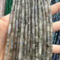 4x7mm grey labradorite natural stone tube beads for DIY handmade jewelry crafting - 4*7mm (About 38cm Per Strand) / Labradorite