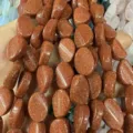 Perle ovali in pasta di sole scintillante per creazione di collane e bracciali DIY - Pietra di sabbia dorata