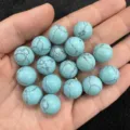 Natural turquoise-colored stone beads for DIY jewelry making projects - 6mm (No Hole) / Turquoise