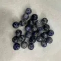 Natural sodalite blue and white stone round beads for DIY bracelet jewelry making - 6mm (No Hole) / Blue Spot Stone