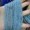 2,5mm hellblaue facettierte quadratische Natursteinperlen für DIY Schmuckherstellung Zubehör - Ca. 2,5 mm (ca. 160 Perlen/Strang) / Blauer Apatit