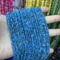 Premium 2,5 mm facettierte quadratische blaue Natursteinperlen für DIY-Schmuck - Ca. 2,5 mm (ca. 160 Perlen/Strang) / Blaues Apatit