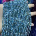 2,5 mm facettierte blaue Naturstein-Würfelperlen für DIY-Schmuckherstellung und Armbänder - Ca. 2,5 mm (ca. 160 Perlen/Strang) / Blauer Apatit AB+