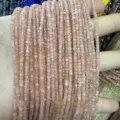 Facettierte 2,5 mm pfirsichfarbene Naturstein-Quadratperlen für DIY-Schmuckherstellung - Ca. 2,5 mm (ca. 160 Perlen/Strang) / Sonnenstein
