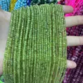 Hochwertige 2,5 mm facettierte grüne quadratische Natursteinperlen für DIY-Schmuckprojekte - Ca. 2,5 mm (ca. 160 Perlen/Strang) / Peridot-Kristall