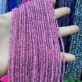 Facettierte 2,5mm Würfel Natursteinperlen in Rosa-Violett für DIY-Schmuckarbeiten - Ca. 2,5 mm (ca. 160 Perlen/Strang) / Roter Opal