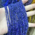 2,5 mm facettierte blaue quadratische Natursteinperlen für handgefertigten DIY-Schmuck - Ca. 2,5 mm (ca. 160 Perlen/Strang) / Blau Gemasert