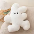 Nordic white plush rabbit shaped pillow, cute irregular decorative cushion for sofa and bed. - Rabbit Style / 50cm / White