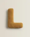 Letter L plush pillow, cozy sherpa fabric decorative cushion for sofa, kids room decor prop - L