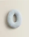 Soft fluffy light blue letter O plush pillow, cozy decorative cushion for kids room sofa - Letter O
