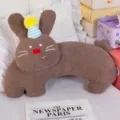 Nordic brown rabbit plush pillow cute creative stuffed animal cushion for sofa bed decor - Crown Rabbit Pillow / 55x32cm / Coffee