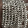 Détail de perles d'imitation blanches en forme d'abaque 6x10mm pour la création de bijoux - Environ 3*4mm (Environ 120 Pièces) / Blanc