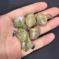 18mm fan-shaped green and pink unakite natural stone pendants for DIY jewelry making - Unakite