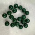 Green malachite pattern semi-drilled round beads for DIY jewelry making accessories - 8mm (No Hole) / Malachite-toned Stone